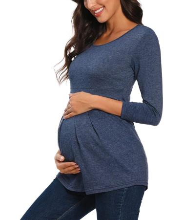Love2Mi Maternity Short Sleeve Pregnancy T-Shirt XL Navy-l - Summer Tunic - Buy Online on SooperMarket.com