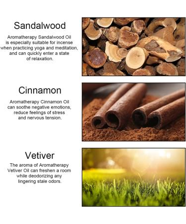 Therapeutic-Grade Aromatherapy Essential Oils Set Sandalwood Cinnamon Vetiver Essential Oils Set 100% Pure Aromatherapy Essential Oils Kit for Diffuser Massage Humidifier 3x10ml - Buy Online on SooperMarket.com