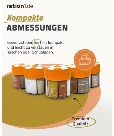 Buy 5x Ration1 XXL 6-in-1 Spice Shaker Set for Camping Hiking & Emergency Supplies - Perfect Outdoor Spices - Buy Online on SooperMarket.com