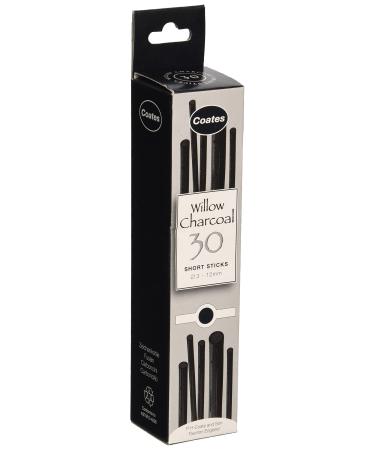 Speedball PH Coate Artist Willow Charcoal Assorted Lengths 30 Sticks  Black 30 Piece Assorted