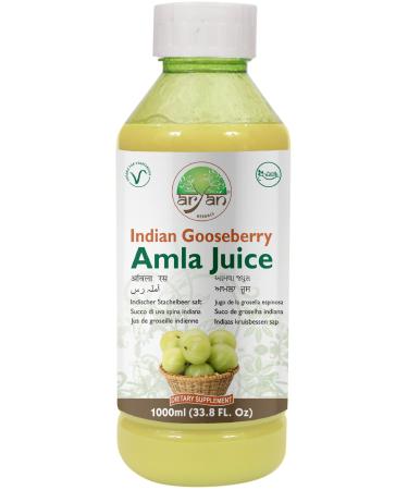 Aryan Herbals Amla Juice Indian Gooseberry Juice High Fibre Juice Boosts Immunity Rich in Vitamin C No Added Sugar & Artificial Colors Natural Juice Tastes Bitter But Good For Health - 1000 ml