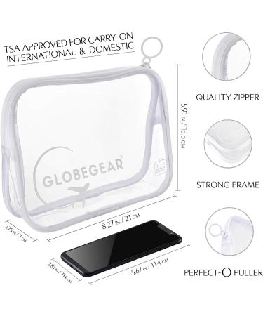 GLOBEGEAR Silicone Travel Bottles & TSA Approved Toiletry Bag Set - Vacation & Cruise Must Haves - Model GG3 - Buy Online on SooperMarket.com
