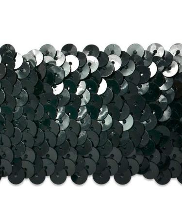 Expo International, Inc. 5 Row 1 3/4" Metallic Stretch Sequin Trim, 10 Yards, Black