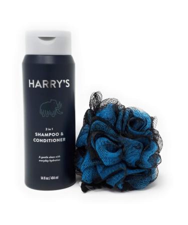 2 in 1 Shampoo & Conditioner 14 fl oz + Equate Men's Body Sponge - Set of 2 - Buy Online on SooperMarket.com
