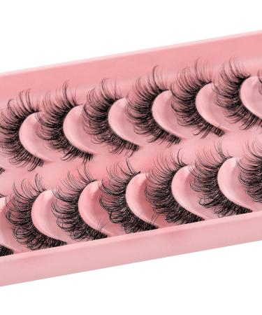 Shop 3D Handmade False Eyelashes - Natural Look Fluffy Strip Lashes 10 Pairs (Hy58) - International Shipping - Buy Online on SooperMarket.com