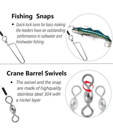 SEAOWL Fluorocarbon Fishing Leader 20-80LB 12pcs - Saltwater/Freshwater Leaders with Swivels and Snap - Buy Online on SooperMarket.com