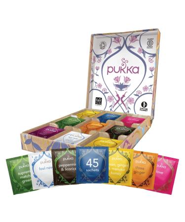 Pukka Herbs Herbal Tea Selection Box | Organic Gift | Eco-Friendly Tea Collection | Sharing Selection | 45 Sachets | 9 Flavours
