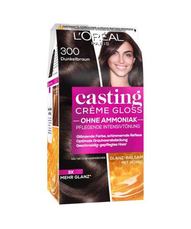 L'Or al Paris Coloration without ammonia and without silicones nourishing intensive tint with gloss-reflex balm casting cr me gloss hair color No. 300 dark brown (brown) 1 piece no. 300-dark brown 1 piece (1 Pack)