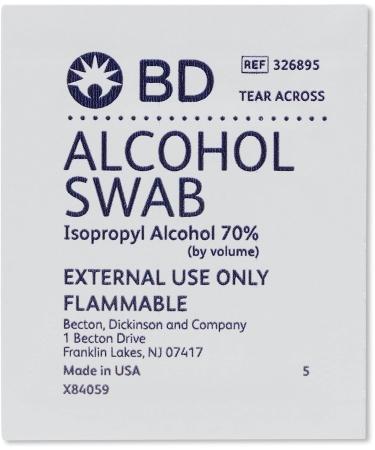 BD Alcohol Wipes 1-Ply, 70% Isopropyl Alcohol, 200 Individually-Wrapped Prep Pads - Pack of 1200 - Buy Online on SooperMarket.com