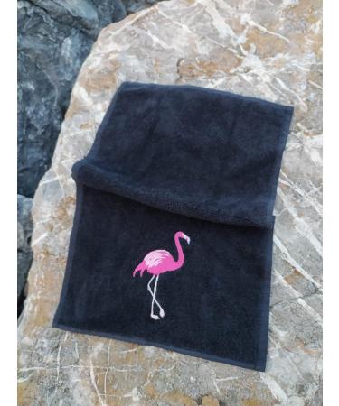 2-Pack White Flamingo Fingertip Kitchen Towels | Premium 100% Cotton Hand Towels | 11x18 | Black | Set of 2 - Buy Online on SooperMarket.com