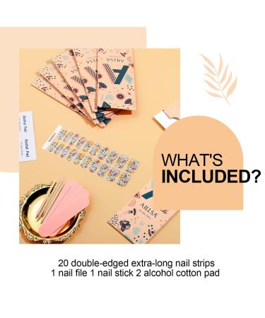 AILLSA Gel Nail Strips - Secret Garden Flower Gel Nail Polish Strips for Women 20pcs - Buy Online on SooperMarket.com