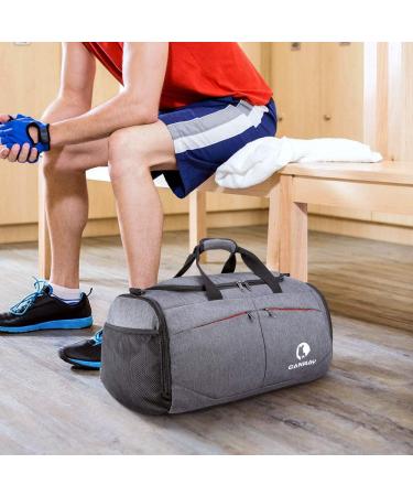 Canway 45L Sports Gym Bag Travel Duffel with Wet Pocket & Shoes Compartment - Lightweight Gray | Men & Women - Buy Online on SooperMarket.com