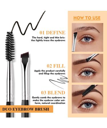 Beili Duo Eyebrow & Eye Brush Set - Precision Eyelash Mascara Brush for Flawless Makeup Application | 2pc BA18 - Buy Online on SooperMarket.com