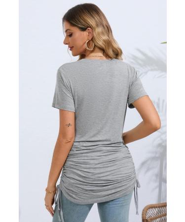 Sosolism 4 in 1 Maternity Nursing Dress XL Light Grey - Short Sleeve Breastfeeding Top - Buy Online on SooperMarket.com