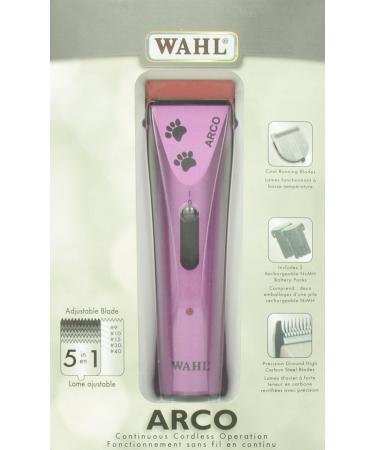 Wahl Canada Arco Purple with Paws Professional Clipper With Continuous Cordless Operation Astonishing Cutting Power Exceptionally Light-Weight and Quiet with 5 Position Adjustable Blade Cool Running Blades and Cool Bodied Clipper Resist s Rust and Corrosi - Buy Online on SooperMarket.com