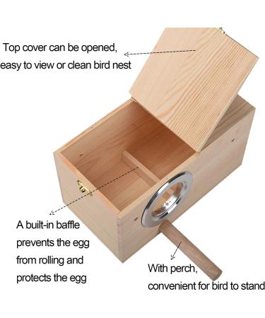 Kathson Parrot Nest Breeding Box with Perches - Small Size | Natural Coconut Fiber Birdhouse for Parakeet Cockatoo Budgie - Pet Cage Accessories - Buy Online on SooperMarket.com