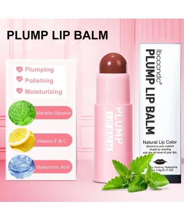 Plumping Lip Balm: Hydrating Tinted Lip Polish for Dry, Cracked Lips - Deep Nourishing Moisturizing Lip Gloss (Brown Vermeil) - Buy Online on SooperMarket.com