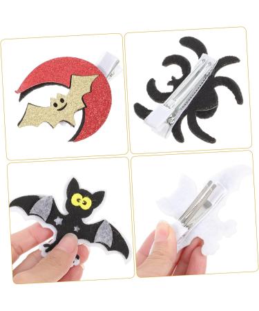 ABOOFAN 4 Pairs Halloween Hair Clips Spider Hairpin Bat Hair Clip Gothic Hair Accessories Goth Hair Clips Clips for Hair Ghost Spider Skull Hair Barrette Issue Card Felt Iron - Buy Online on SooperMarket.com