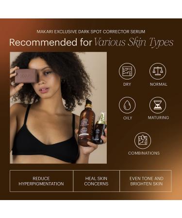 Makari Exclusive Dark Spot Corrector Serum 1.7oz | Brightening & Toning Body Serum for Dark Spots Scars & Hyperpigmentation - Advanced Intense Treatment with Organiclarine - Buy Online on SooperMarket.com