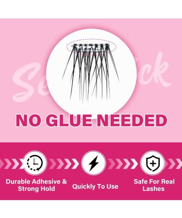 Bamboo Self-Adhesive Eyelash Clusters - 40Pcs | No Glue, No Remover | Reusable Press-On Lashes | Easy to Use - Buy Online on SooperMarket.com
