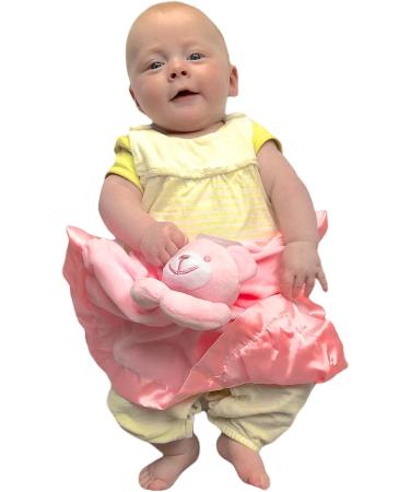 BUSHBABY Plush Teddy Comfort Blanket Gift Set - Perfect 1st Birthday or Newborn Present for Girls - Pink Cube Box - 10cm - Buy Online on SooperMarket.com