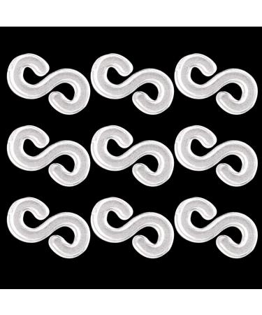 Tegg Loom Band Clips 200 PCS Clear Plastic S Clips Rubber Band Clips for DIY Bracelet Making