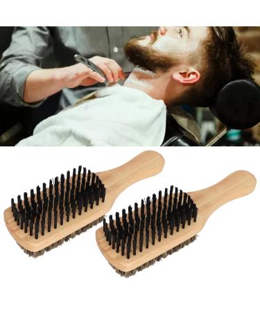 2PC Bartbrush Set - Soft Double-Sided Mustache & Facial Shaving Brushes for Men | Knot Removal Grooming Tool for Home & Salon - Buy Online on SooperMarket.com