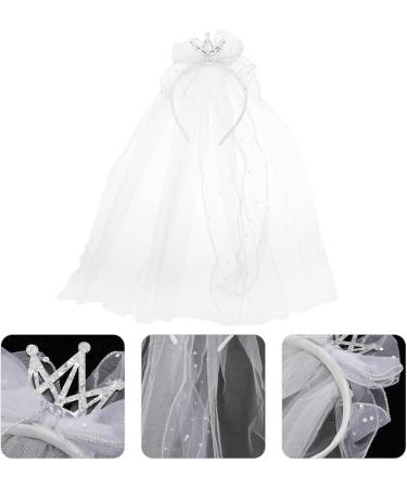 Amosfun Children's White Wedding Veil - Short Bride Veil Hair Accessories for Girls Perfect for Costumes & Photo Props - Buy Online on SooperMarket.com