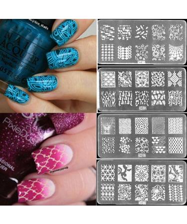 Bodhi2000 Nail Art Stamping Kit 1 Stamping Plate +1 Stamper + 1 Scraper Manicure Stamping Kit work for Nail Art Design and Decoration Template Random - Buy Online on SooperMarket.com