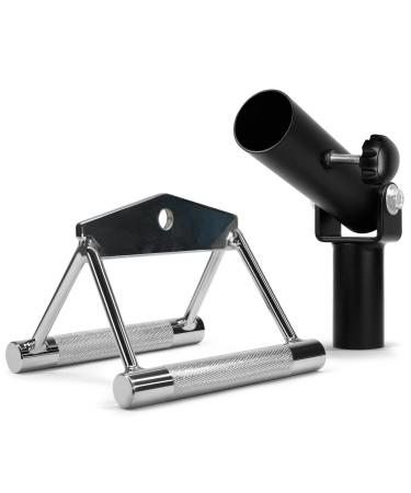 Yes4All T-Bar Row Plate Post Insert Landmine  Fit 2 Olympic Bars  Full 360 Swivel & Easy to Install D. Combo T-Bar Row Insert + Double D Handle