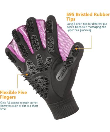 Cool Job Fur Care Gloves - Pet Shampoo Bath Brush & Depilatory Glove for Cats Dogs Horses & Rabbits (Size S-M) | International Shipping - Buy Online on SooperMarket.com
