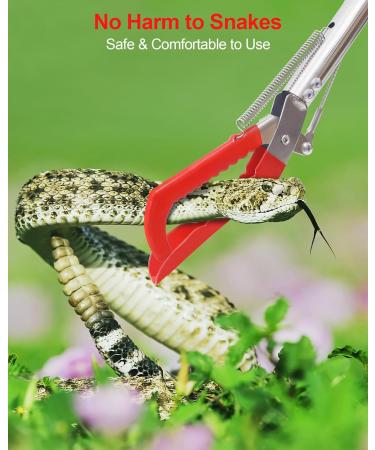 ZOTO 47" Snake Grabber Tool Collapsible Snake Catcher Tongs Professional Reptile Grabber Rattle Wide Jaw Handling Tool with Lock for Rattlesnake Red - Buy Online on SooperMarket.com