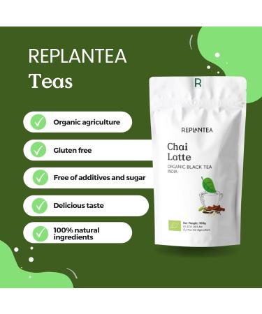 Chai Latte Organic Premium Loose Leaf Tea 100g (50 Cups) | Sugar Free Masala Chai Spiced Black Loose Leaf Tea REPLANTEA - Buy Online on SooperMarket.com