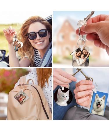 90Pcs Sublimation Keychain Blanks Bulk - DIY MDF Keychains with Rings for Heat Transfer - Double-Sided Printed - 6 Shapes Ornament Blanks - Buy Online on SooperMarket.com