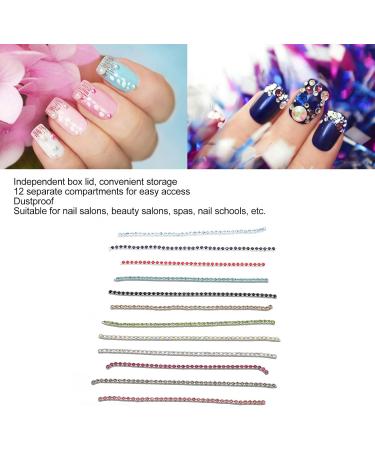 2 Boxes Nail Art Rhinestones Chains Multifunction 12 Colors Metal Bling Decal DIY Fingernails Charms for Acrylic Nails Nail Art Decoration Nail Art Accessories for Nail Salon Home - Buy Online on SooperMarket.com