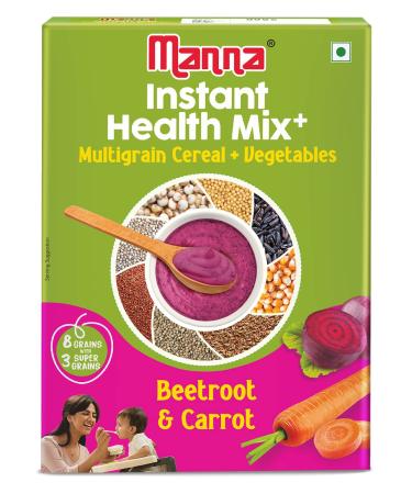 Manna Health Mix Instant 200g Beetroot & Carrot with Milk Travel Friendly (Mix with Water/Milk and Serve)
