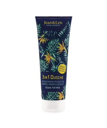 Jean & Len 3in1 Men Shower Sea Extracts & Cucumber refreshing care for body hair & face for dry skin with pro-vitamin B5 without parabens silicones & microplastics vegan 8.45 Fl. Oz.
