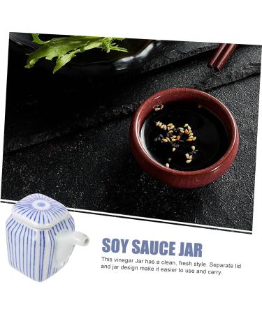 MAGICLULU 4pcs Ceramic Soy Sauce Pot Japanese Oil Jar Cruet Japanese Oil Dispenser Ceramic Seasoning Jar Container Ceramic Soy Sauce Dispenser Seasoning Bowl Soy Sauce Jar Ceramics Household 8X7.5X5CMx4pcs Bluex4pcs - Buy Online on SooperMarket.com