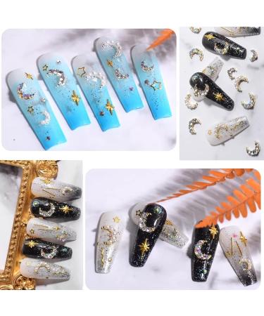 RUNRAYAY 60Pcs 3D Moon Nail Art Charms Colorful & Pearl & Crystal Elegant Nail Studs Diamonds for Nail Accessories Nail Jewelry Decoration for DIY Crafts Nail Decor - Buy Online on SooperMarket.com