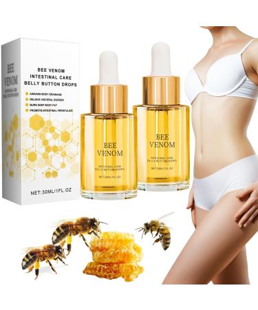 KERANEET Bee Venom Belly Button Drops 2 Pieces Bee Venom Drops Bee Venom Drops Bee Venom Belly Button Drops Bee Venom Belly Button Drops Bee Venom Intestinal Detox Belly Button Drops
