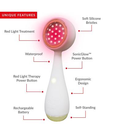 PMD Clean Redvolution - Smart Facial Cleansing Device with Silicone Brush & Red Light Therapy for Smoother Skin Fine Lines Reduction & Firming - Face & Body Care - Buy Online on SooperMarket.com