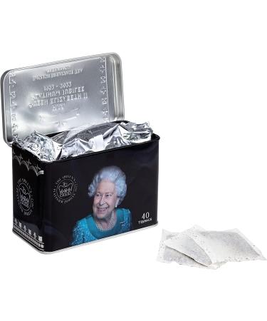 Queen Elizabeth II Jubilee 2022 Commemorative Tea Tin with 40 English Breakfast Teabags - Black Tea 40 Count - Buy Online on SooperMarket.com