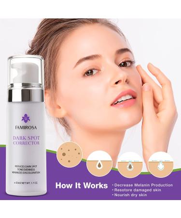 Dark Spot Remover Serum for Face & Body | Age Sun Spots, Freckles, Melasma Treatment | 4-Butylresorcinol, Kojic Acid, Hyaluronic Acid - 50ml - Buy Online on SooperMarket.com