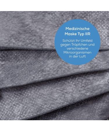 Beurer MM 15 Type IIR Medical Face Mask - 3-Layer Protection Heat Absorbing Gray - 10 Pieces | Made in EU International Shipping - Buy Online on SooperMarket.com