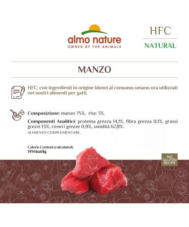 Almo Nature HFC Natural Wet Cat Food - Beef 24 Pack (70g) | Premium Quality for Healthy Cats - Buy Online on SooperMarket.com