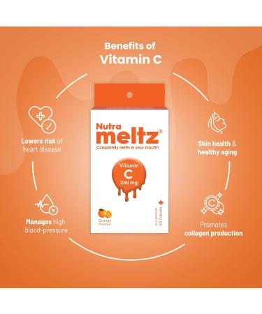 Nutrameltz Vitamin C 250mg | For Healthy Bones & Maintain Immune System | 60 Melting Tablets - Buy Online on SooperMarket.com