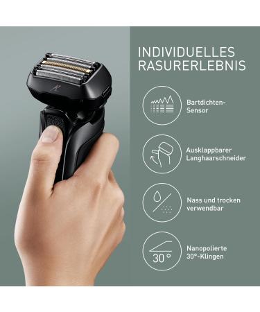 Buy Panasonic Series 900 ES-LV6U Premium Wet & Dry Razor for Men | 5-Blade Shearing Head Linear Motor Beard Sensor | Matte Black - International Shipping Available - Buy Online on SooperMarket.com