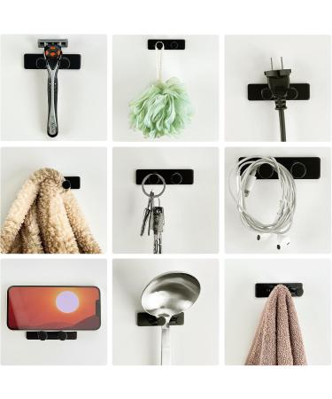 Pickpiff Razor Holder - No Drill Metal Shower Hook Anti-Rust Towel Holder for Bathroom & Kitchen - Black 4 Pieces - Buy Online on SooperMarket.com