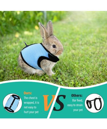Tibapla Adjustable Rabbit Dishes & Leash for Small Pets - Mesh Bunny & Kitty Dish (Medium Blue) - Buy Online on SooperMarket.com