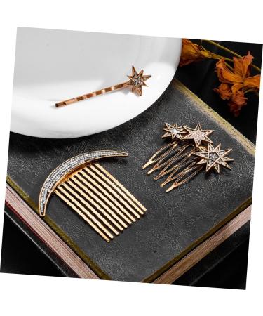 HAPINARY 1 Set Star Moon Hairpin Hair Side Comb Clip Bridal Hair Comb Wedding Hair Barrettes Hair Pin for Decor Hair Side Clip Comb Metal Bridesmaids Headpiece Hair Side Combs Star Hairpins - Buy Online on SooperMarket.com